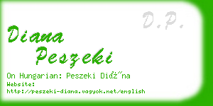 diana peszeki business card